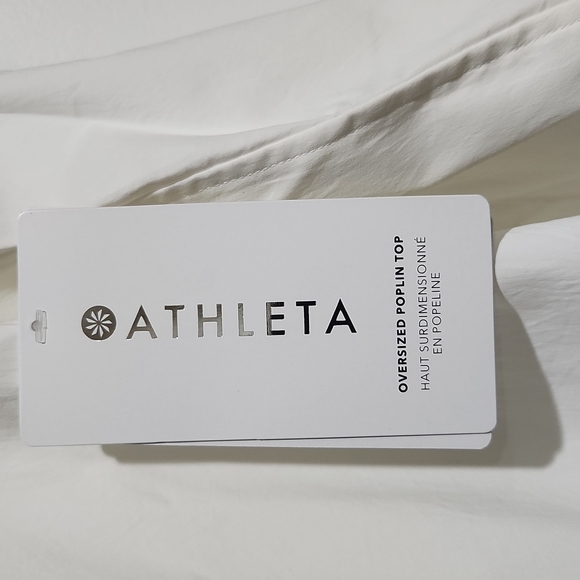 ATHLETA OVERSIZED WHITE POPLIN TOP BUTTON DOWN SHIRT NEW WITH TAGS XXS - Picture 11 of 13